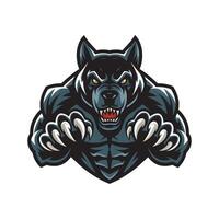 black panther logo attacking with its claws design illustration vector
