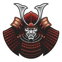 samurai fierce character design logo illustration on white background vector