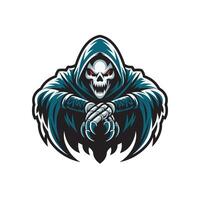 grim reaper fierce attacking with claws design logo vector