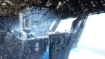 Futuristic metropolis floating in the sky with intricate architecture video