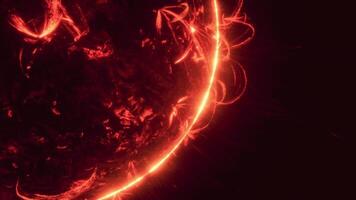 atemberaubend schließen oben Aussicht von Solar- Aktivität gefangen von Raum video