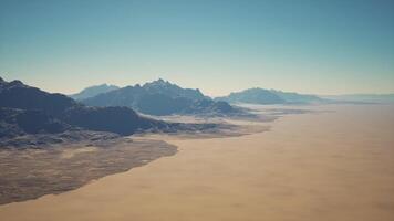 Aerial View of Desert and Mountains video