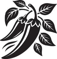Inspired chili spice shadow design on a pristine white canvas vector
