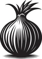 Minimalist onion bulb shape artwork on a clean white background vector