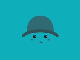 A simple graphic illustration of a sad face with downward turned eyes and mouth vector