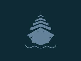 A frontal view graphic of a ship vector