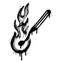 Spray Painted Graffiti Burning match icon isolated on white background. vector