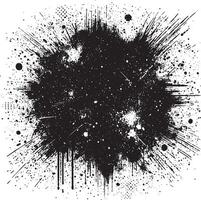 Grunge-inspired brush stroke texture black design isolated on white vector
