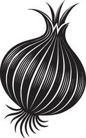 Creative onion vegetable shadow artwork on a crisp white backdrop vector