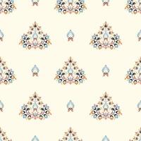 Digital seamless hand drawn pattern block print batik vector