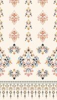 Ikat damask seamless pattern background tile. illustration. In white and orange colors. vector