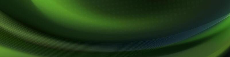 Abstract banner with a flowing green wave design vector