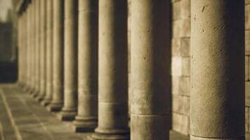 Historical columns form a striking pattern in a calm urban space video