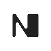 Logo letter N black unique design with blank background vector