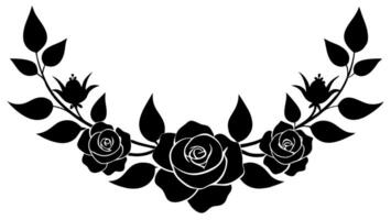 Free nature-inspired floral design with roses and ornaments vector