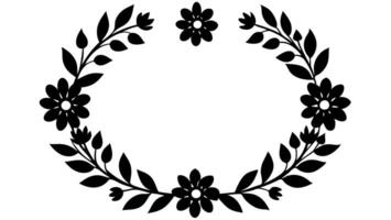 Elegant floral ornament silhouette for creative projects. vector