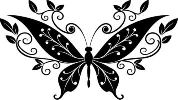 Free butterfly floral art silhouette for beautiful designs vector