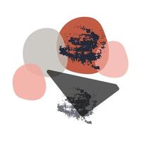 Composition of abstract figures. Geometric elements in boho or Scandinavian style.Minimalistic design with grunge texture. Abstract art. vector