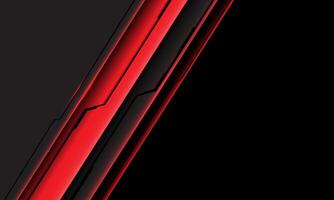 Abstract red black metallic circuit technology futuristic style slash dynamic geometric with blank space design modern creative background vector
