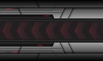 Abstract silver black shadow red light arrows direction technology futuristic style geometric on dark grey background design modern vector