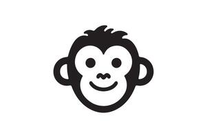 cute monkey face silhouette vectors