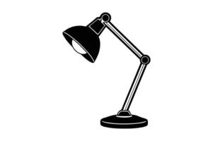 black and white illustration of a lamp on a table vector