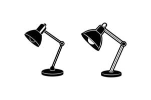 two black and white lamps on a table vector