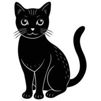 Graceful Black Cat Shadows vector