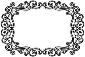 designs black and white square frame with swirls vector