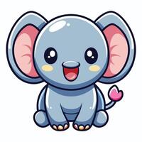a cartoon elephant with a heart on its head vector