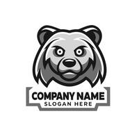 a bear head logo with a square frame vector