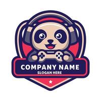a panda holding a controller and playing games vector