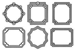 set of black and white frames for design illustration vector
