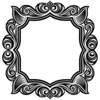 designs a black and white ornate frame with swirls, vector