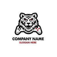 a tiger logo with a controller in front of it vector