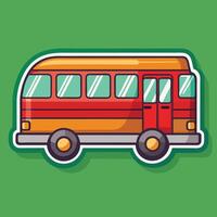 designs a cartoon bus on a green background vector
