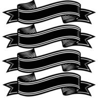 set of black ribbons vector