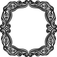 designs a black and white ornate frame with vector