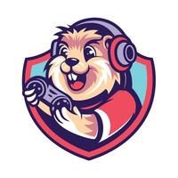 designs a cartoon character holding a controller vector