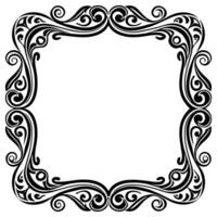 designs a black and white square frame with swirls vector