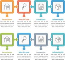 Infographic template with four puzzle pieces vector