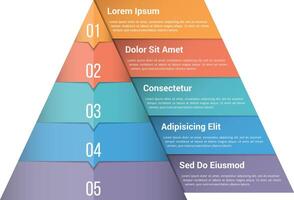 Pyramid template with five elements vector