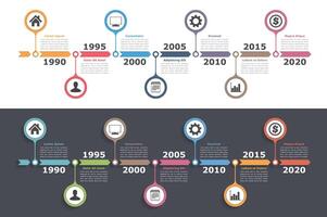 Timeline infographics templates vector