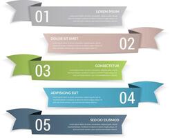 5 Banners with numbers and place for your text vector