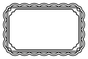 a black and white drawing of frame with a border vector