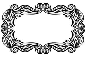 designs a black and white ornamental frame with swirls vector