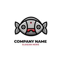 a robot fish logo design vector