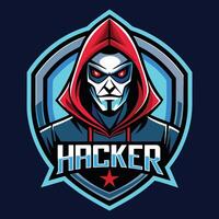 the hacker logo for a game vector