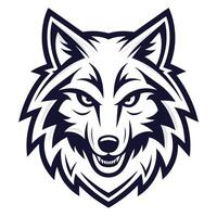 the head of a wolf is shown on a white background vector