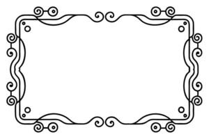 designs a black and white drawing of a frame with swirls vector